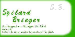 szilard brieger business card