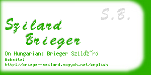 szilard brieger business card
